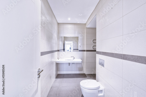 Modern interior of the bathroom in the new house.
