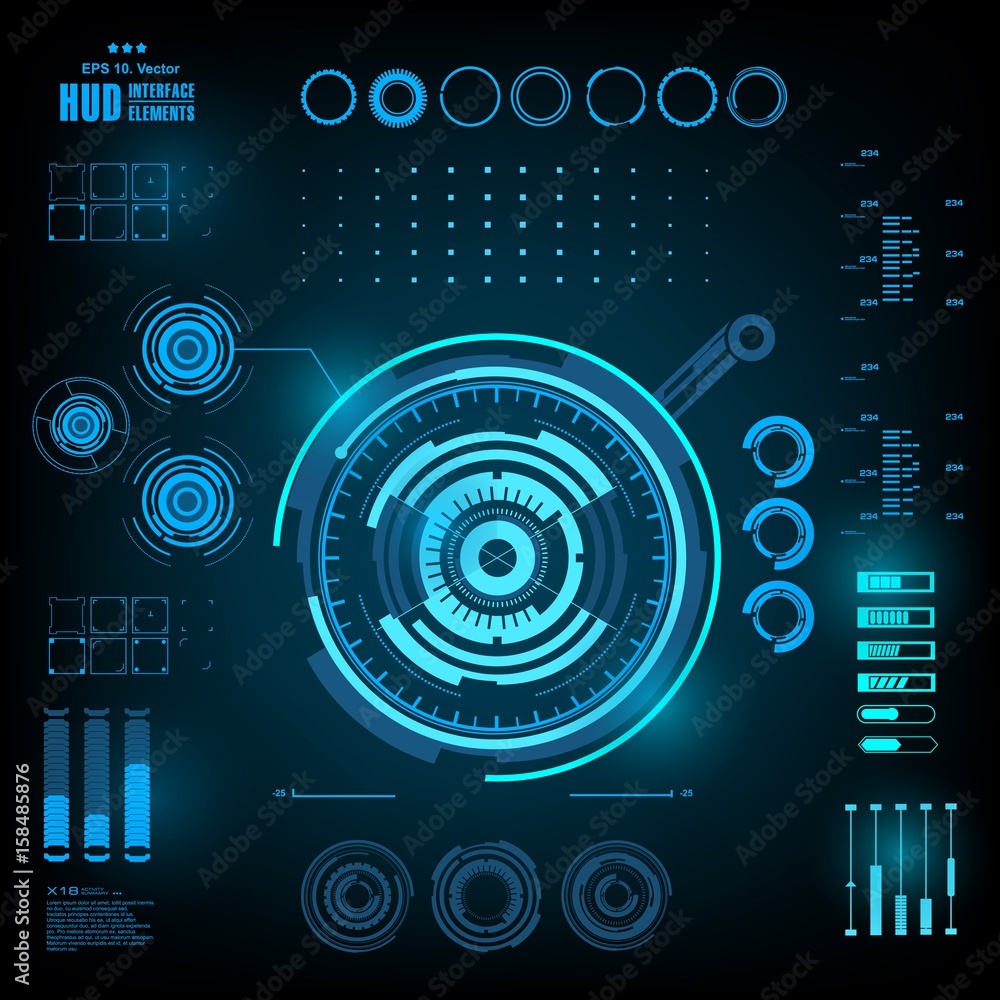 Futuristic virtual graphic touch user interface, HUD Futuristic virtual graphic touch user interface, HUD
