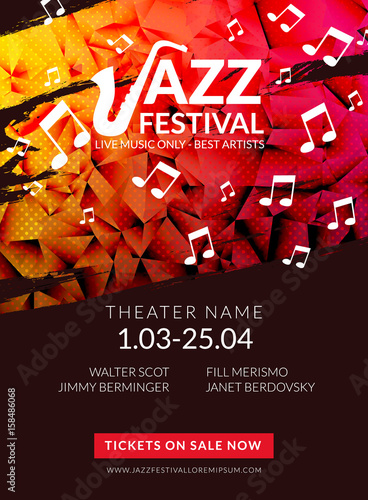 Canvas Print Vector musical flyer Jazz festival