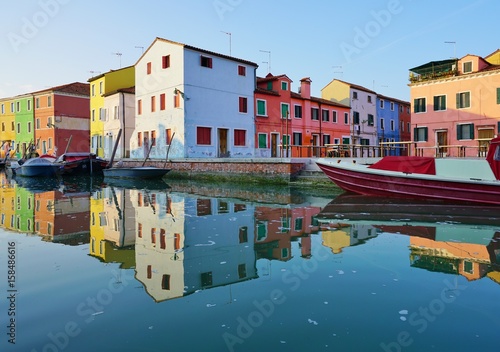 Colorful houses in Burano  an island in the Venetian laguna