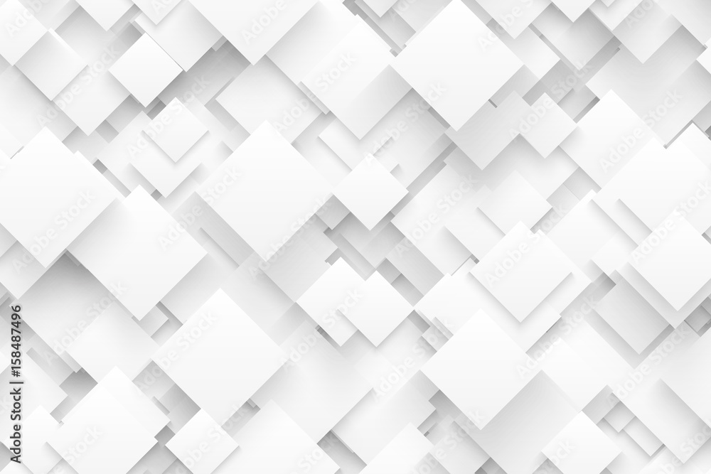 Abstract 3D Vector Technology White Background. Technological Crystalline Structure. Blank Backdrop