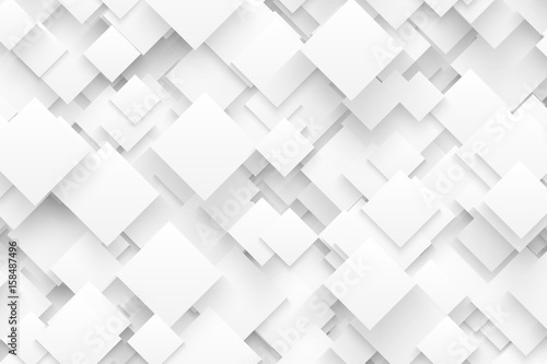 Abstract 3D Vector Technology White Background. Technological Crystalline Structure. Blank Backdrop