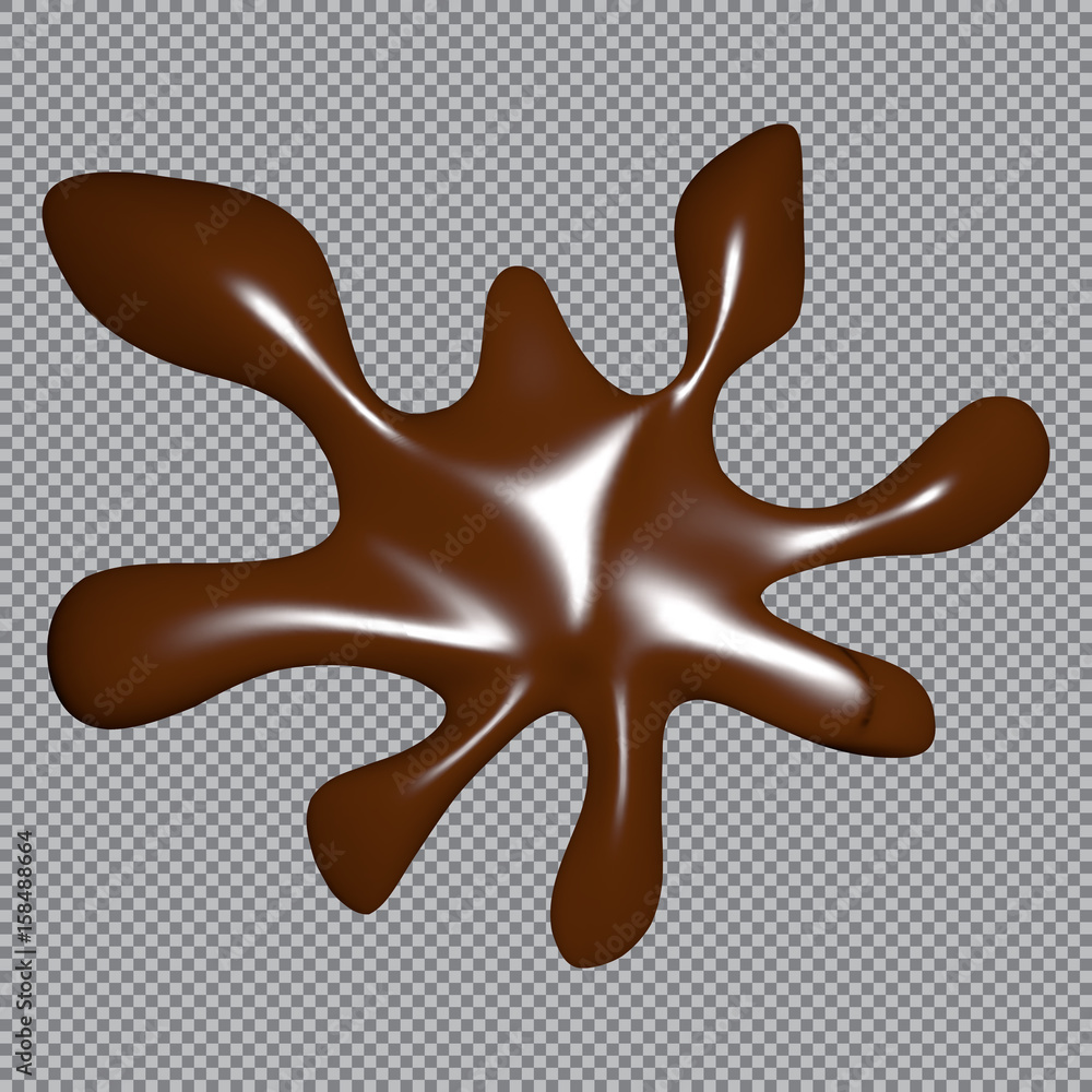 A drop of dark chocolate on a transparent background. A drop of dark chocolate on a transparent background.