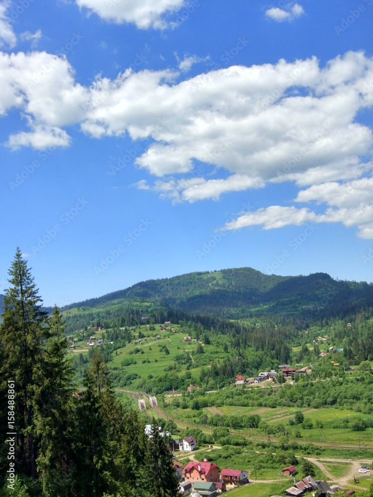 Background of Carpathian mountains landscape in Ukraine Background of Carpathian mountains landscape in Ukraine