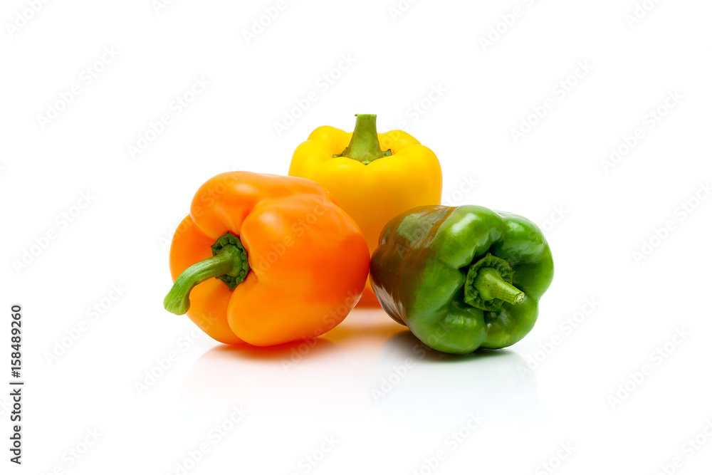 Sweet Bulgarian pepper on a white background. Sweet Bulgarian pepper on a white background.