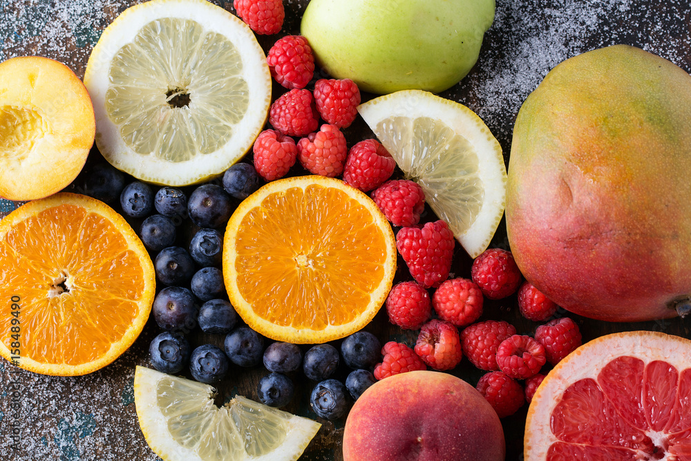 Slices of fresh fruits Slices of fresh fruits