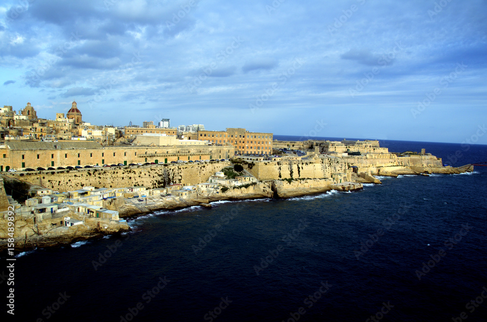 Sea view at the coast and the harbour Valletta,Malta