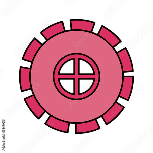 color sketch silhouette gear wheel pinion icon vector illustration