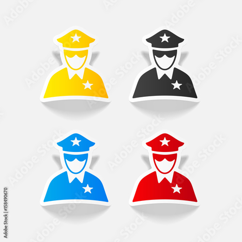 realistic design element. police officer