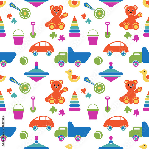 cartoon child toy seamless pattern