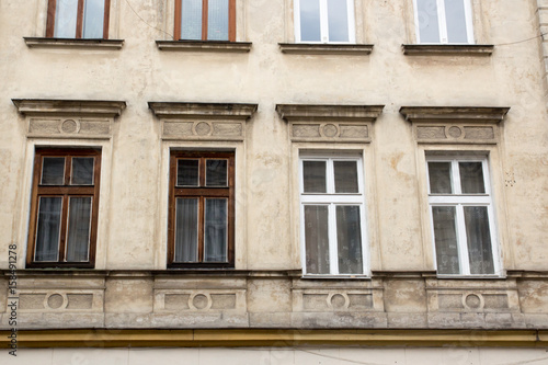 Facade of the old shabby house