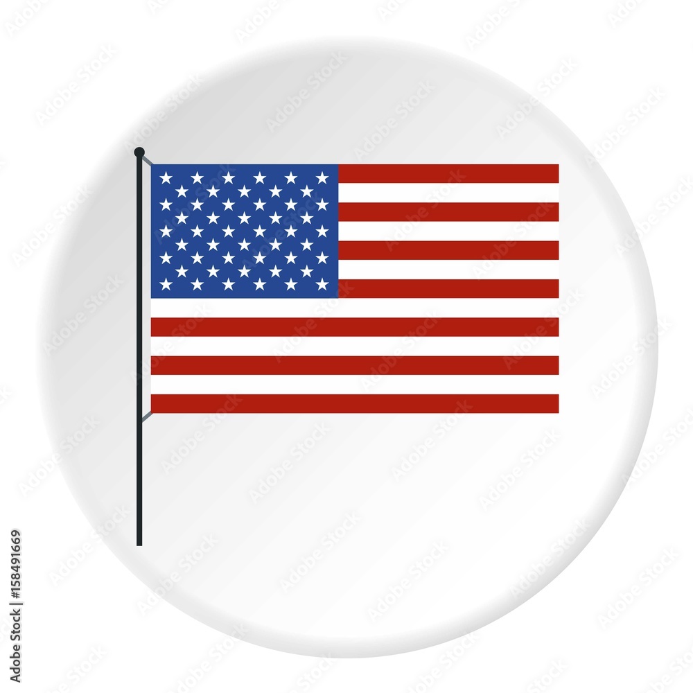 American flag icon, flat style American flag icon, flat style
