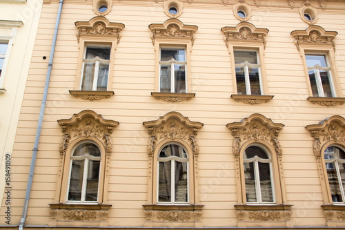 Facade of the old vintage house