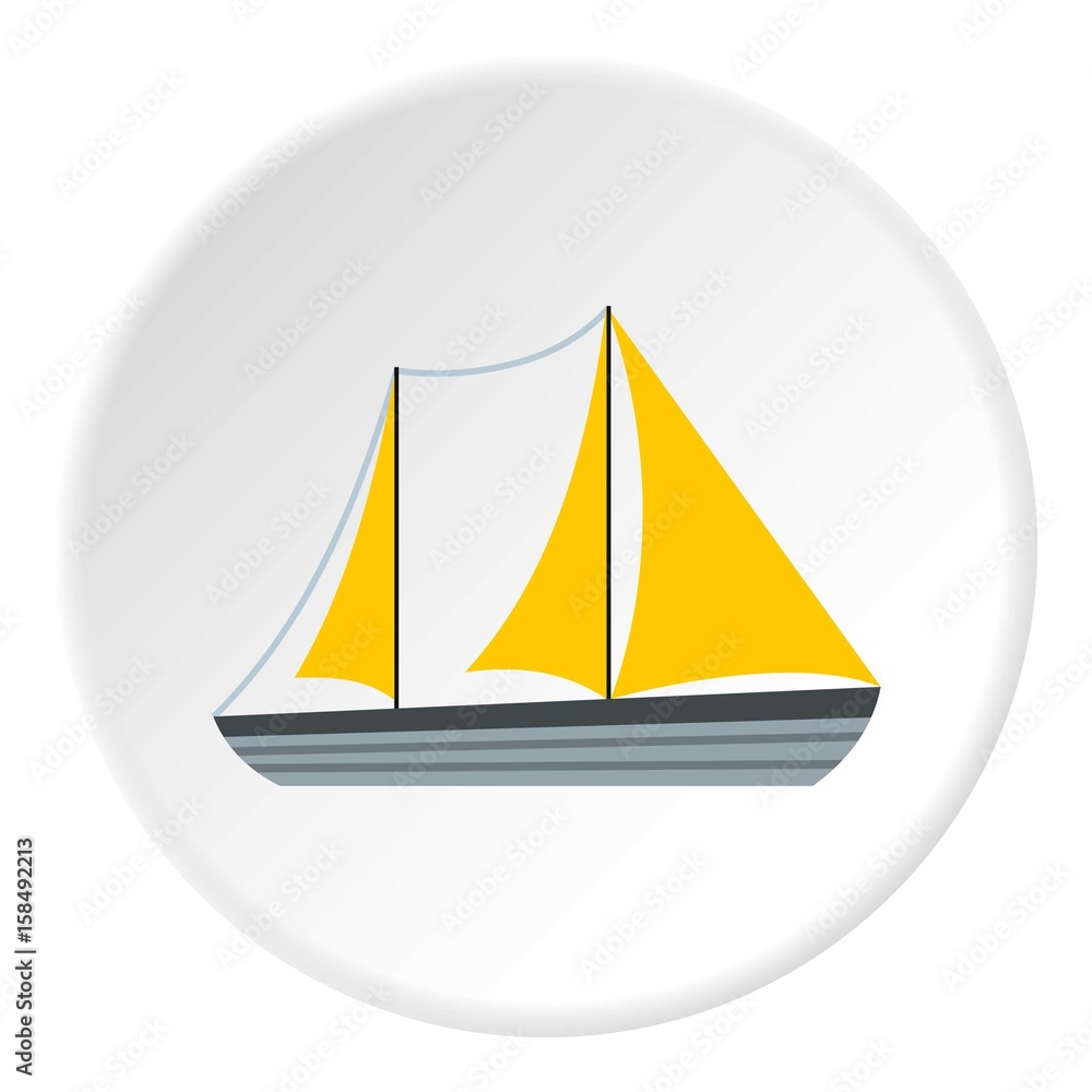 Yacht icon, flat style
