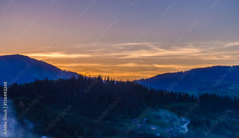
Background of Carpathian mountains landscape in Ukraine