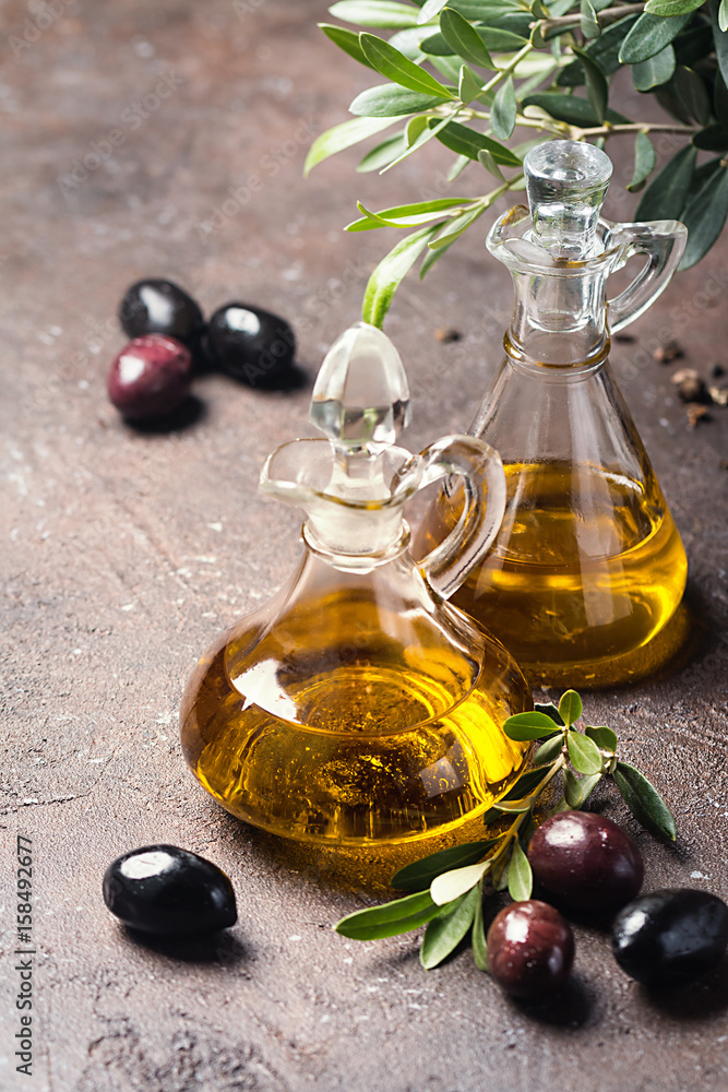Olive oil and olive branch Olive oil and olive branch