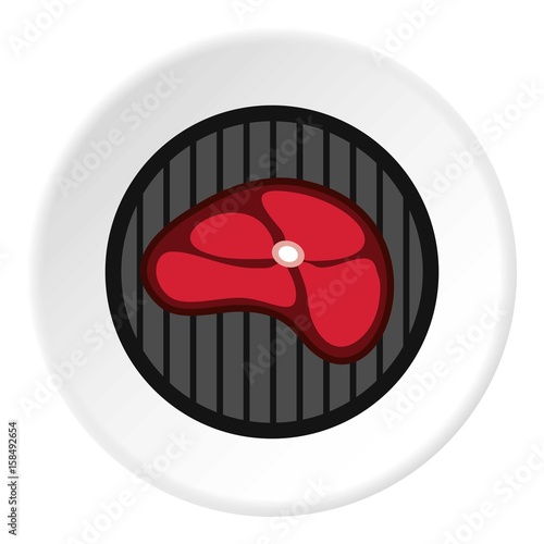 Piece of meat veal icon, flat style