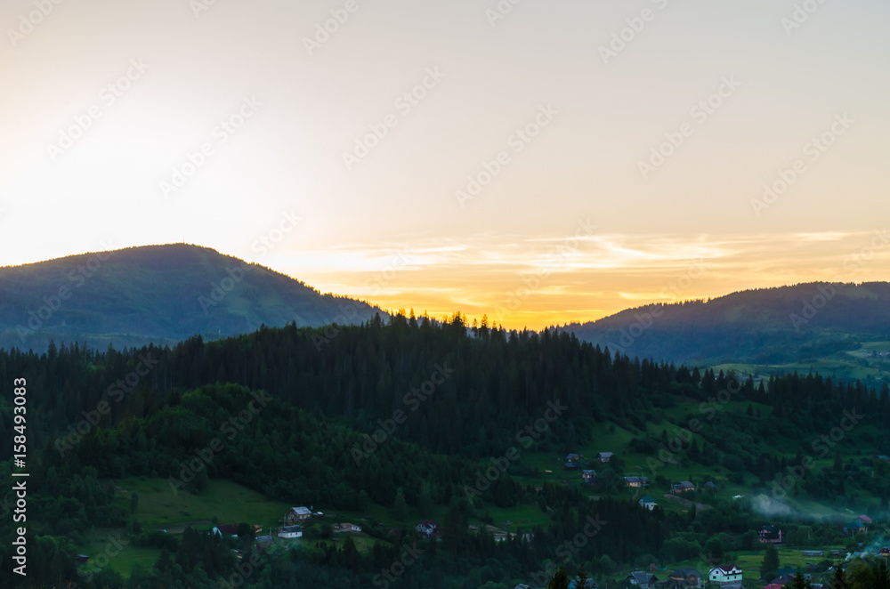
Background of Carpathian mountains landscape in Ukraine