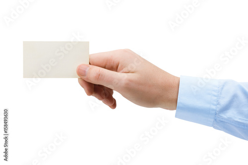 Paper card in hand
