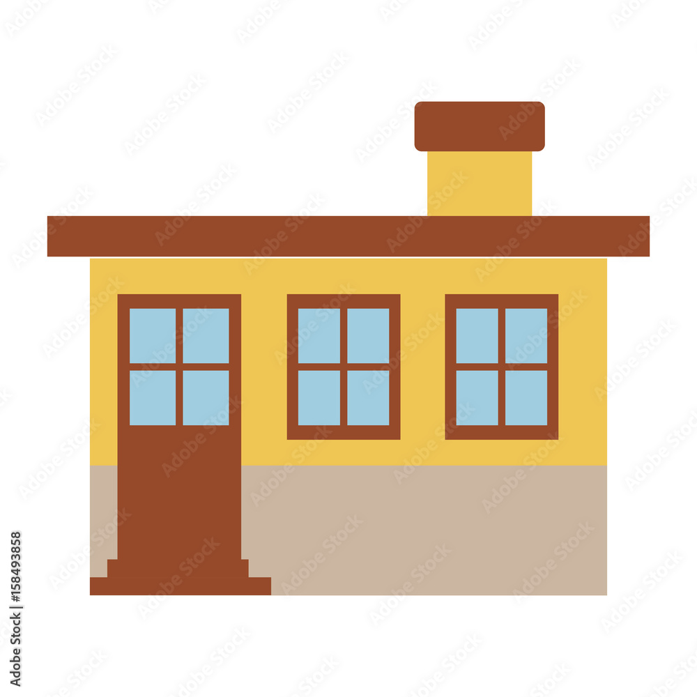 light color silhouette of small house facade with chimney vector illustration light color silhouette of small house facade with chimney vector illustration