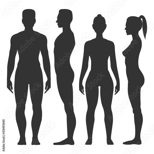 Man and woman black silhouette