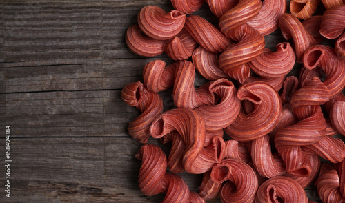 Red Italian pasta. selective focus image, room for text 