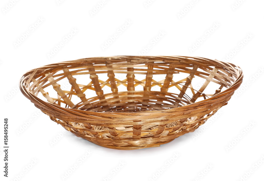Bamboo basket isolated on white background