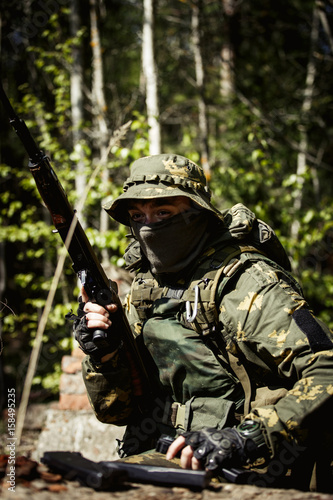 Portrait of soldier in uniforms