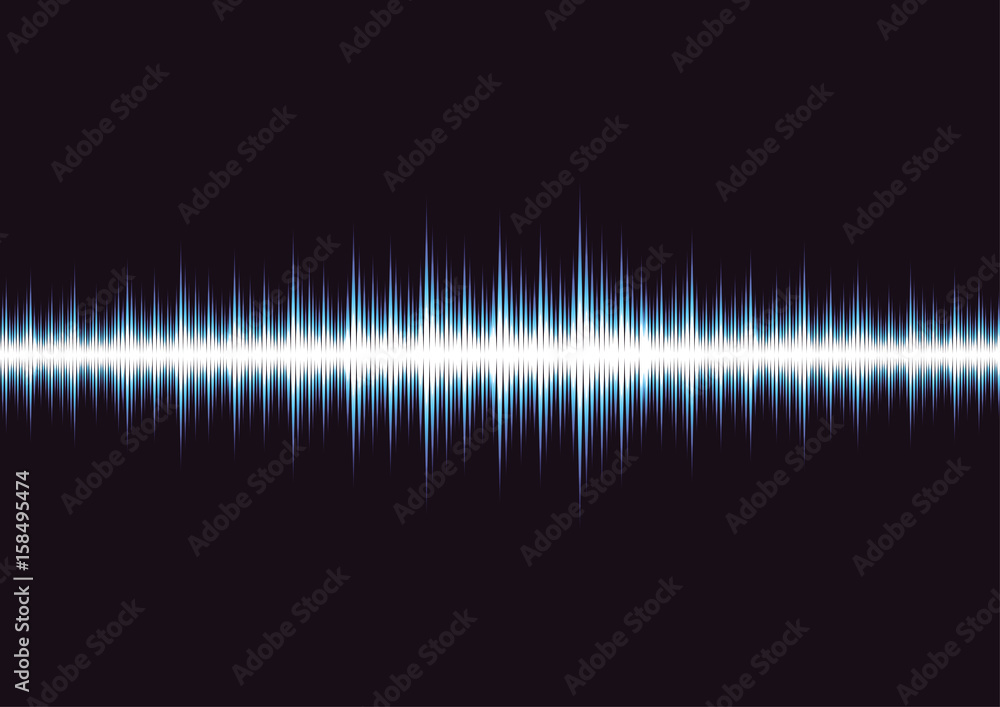 Sound waves oscillating dark blue light, Abstract technology background. Vector. Sound waves oscillating dark blue light, Abstract technology background. Vector.
