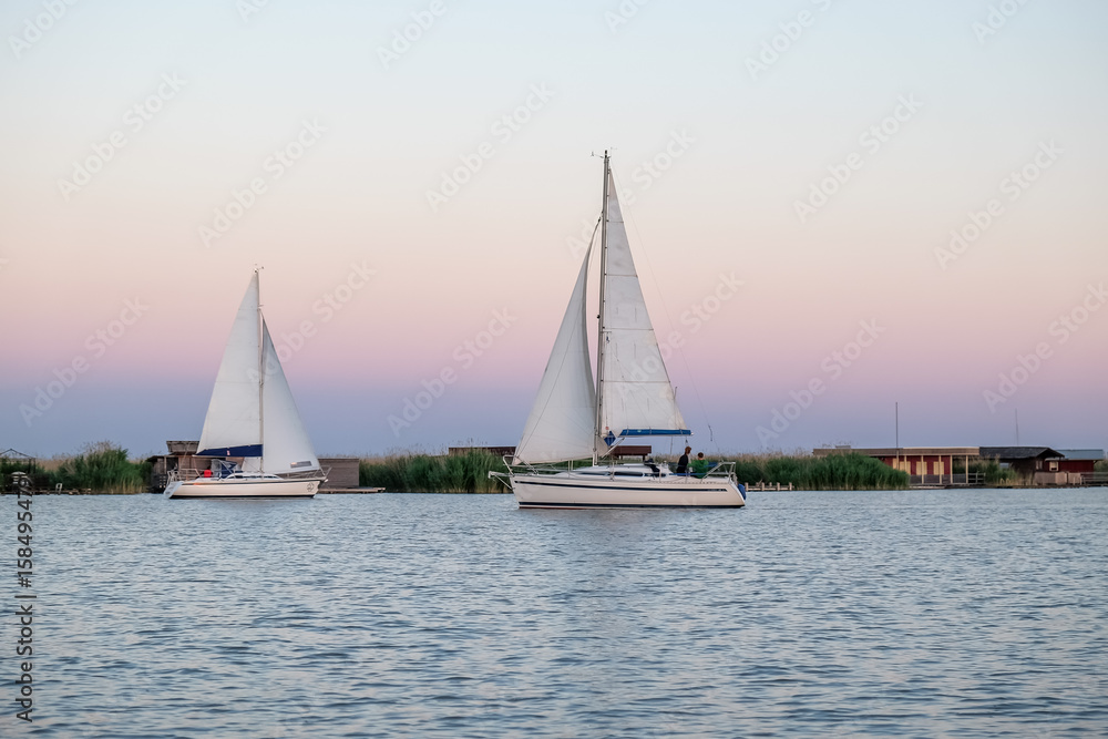 Yachts in the sunset