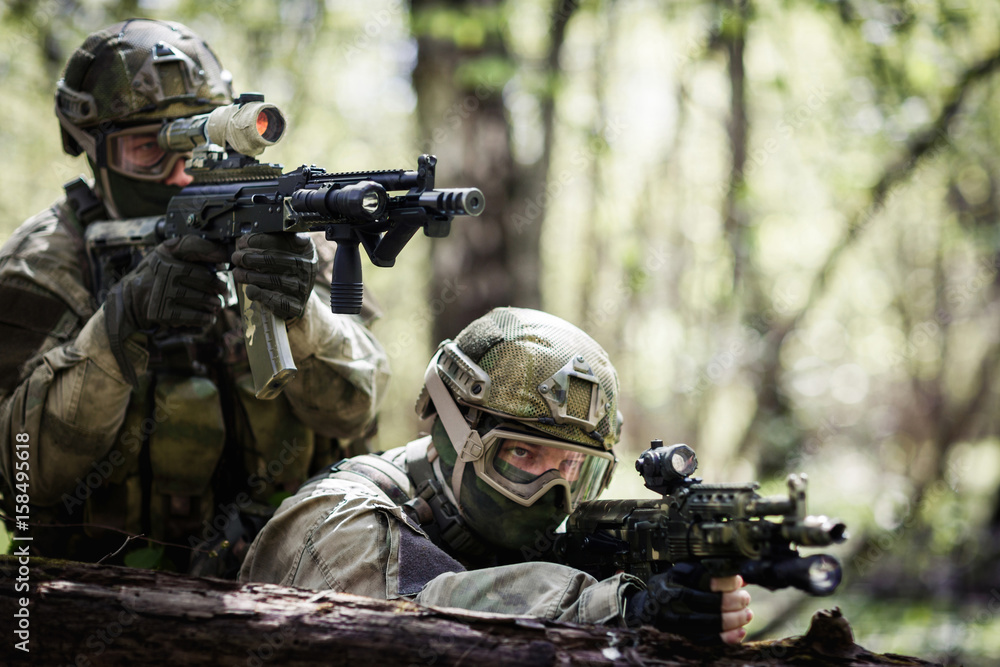 Two snipers on military operation Two snipers on military operation