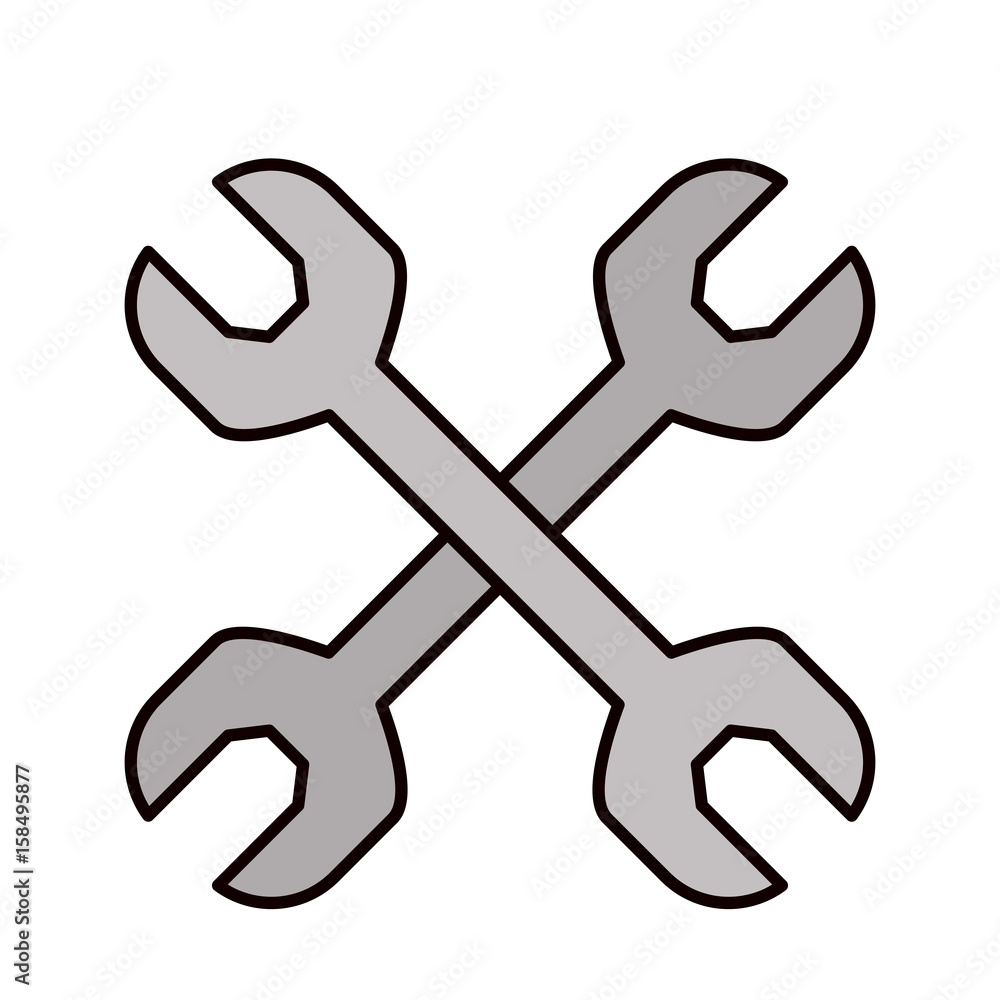 color sketch silhouette metallic pair wrench tool croosed icon vector illustration color sketch silhouette metallic pair wrench tool croosed icon vector illustration