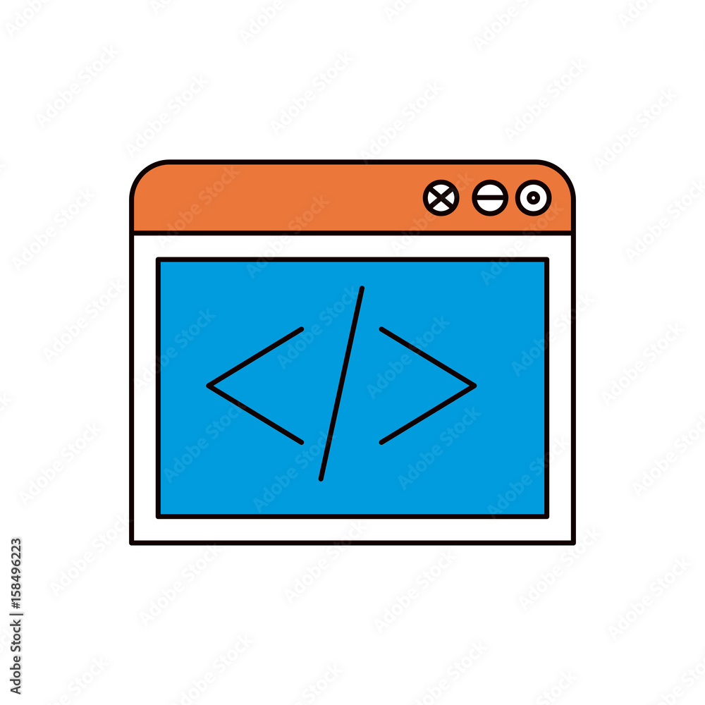 silhouette color sections of browser web development icon vector illustration silhouette color sections of browser web development icon vector illustration