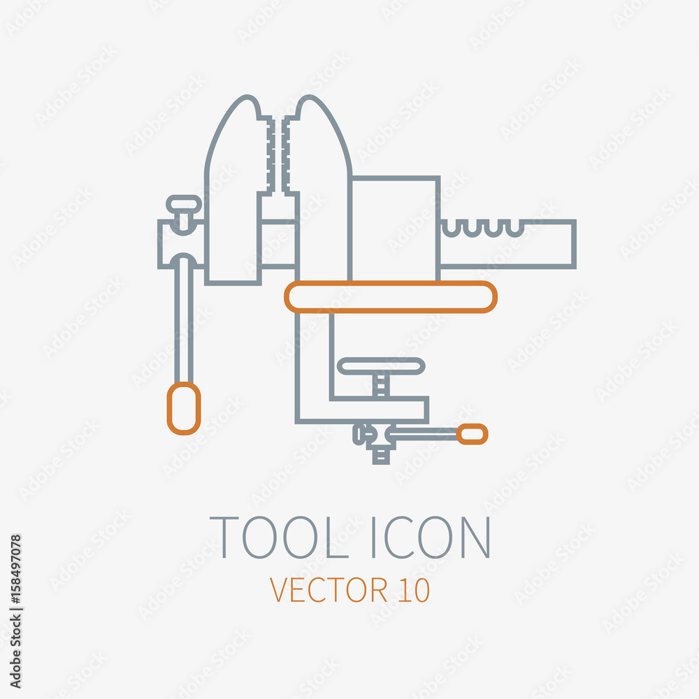 Vecteur Stock Line working color vise for construction building and home  repair icon. Vector illustration. Element for design. Hand work tool.  Industrial cartoon style. Simple. Pictogram. Service. Equipment. | Adobe  Stock
