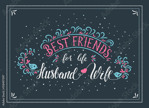 Handwriting vector lettering quote.