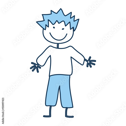 cute boy drawing icon vector illustration design