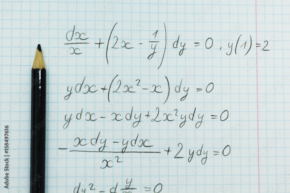 Mathematical examples in the notebook, calculations. Mathematical examples in the notebook, calculations.