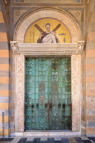 Medieval bronze doors of Amalfi Cathedral photo