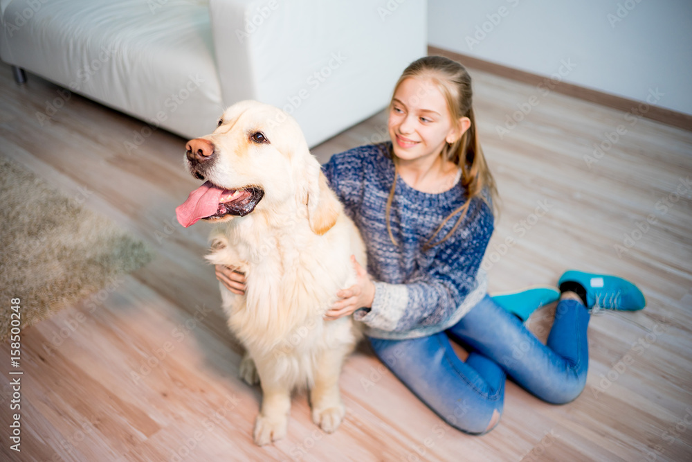 Girl with her dog Girl with her dog