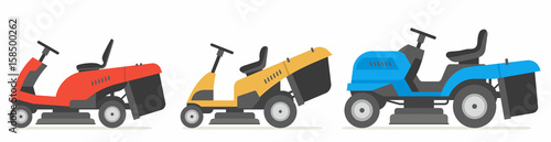 set of tractor lawnmower
