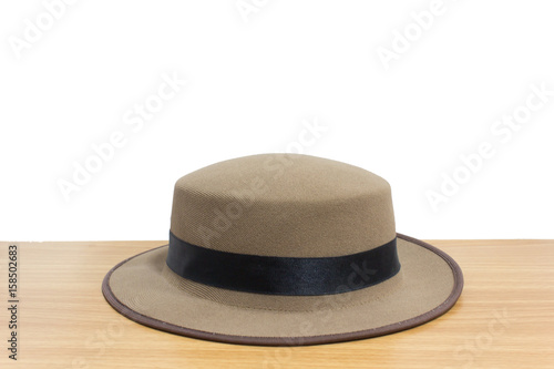 hat on desk background