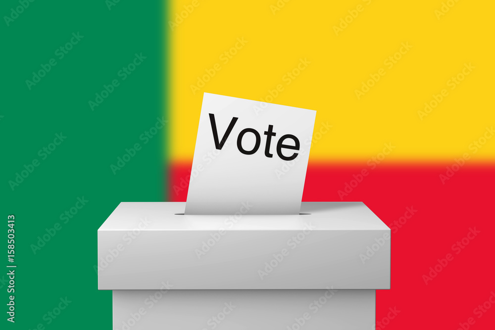 Benin election ballot box and voting paper. 3D Rendering Benin election ballot box and voting paper. 3D Rendering