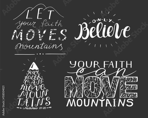 4 hand lettering with biblical verses.
