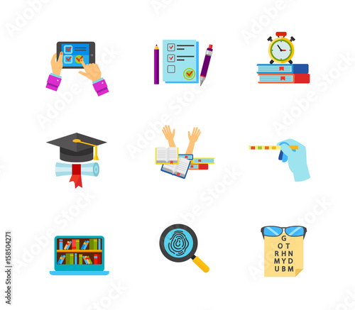 Exam icon set