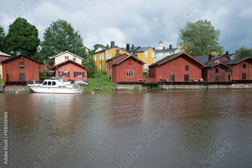 View of the Old town a gloomy June day. Porvoo, Finland