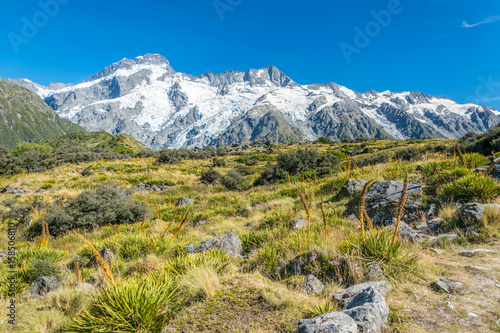 High mountains in Mount Cook National Park, New Zealand
