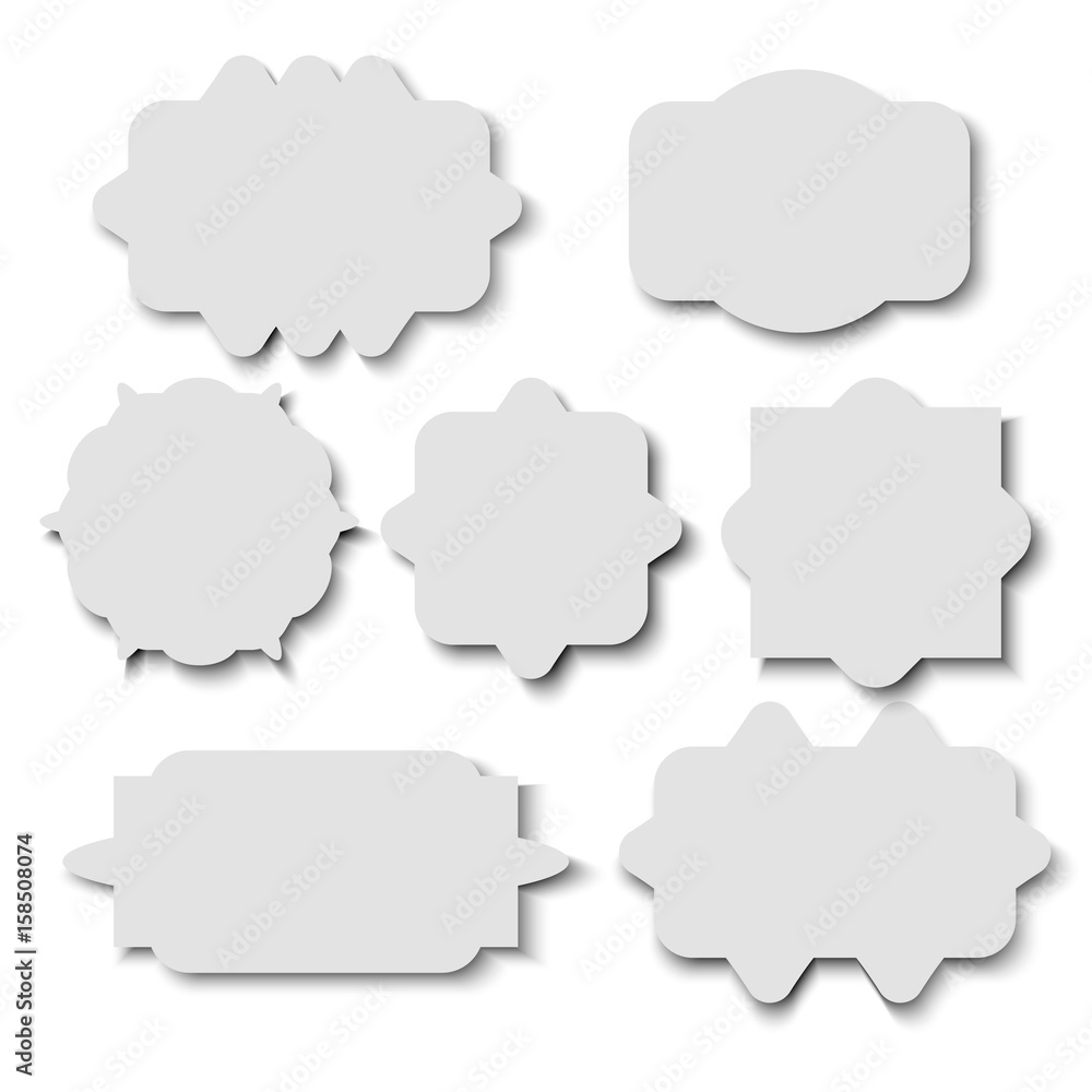 Blank sticker template over white background