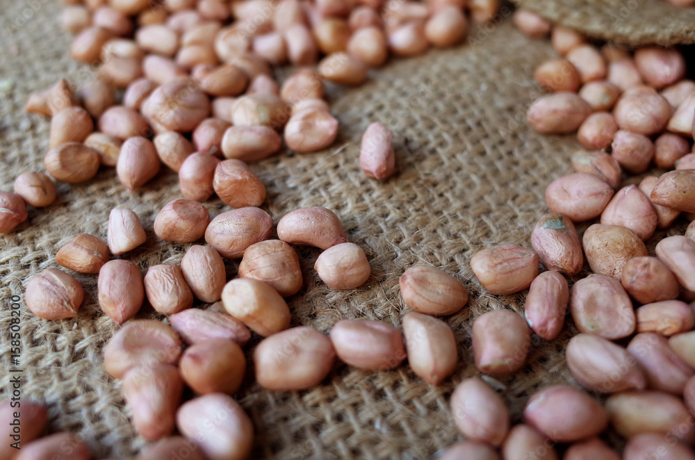 Close up Boiled Peanut make them Dried 