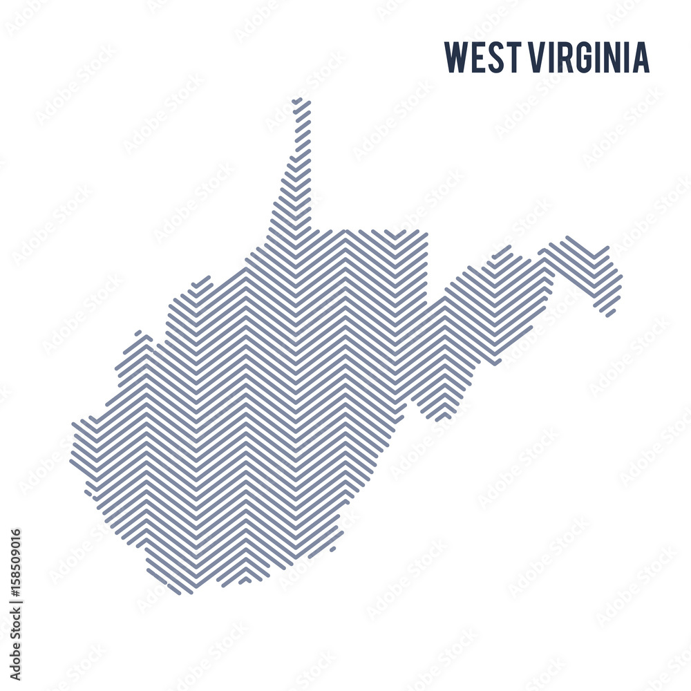 Vector abstract hatched map of State of West Virginia isolated on a white background. Vector abstract hatched map of State of West Virginia isolated on a white background.