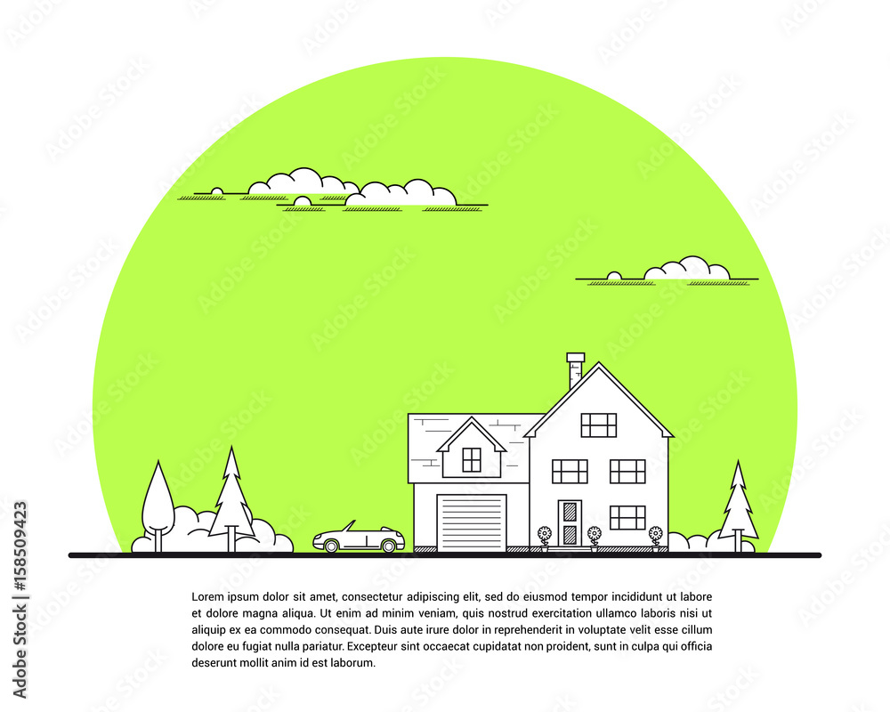 Naklejka premium House and car